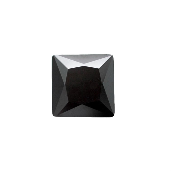 Черный кубик циркония квадрат принцесса  - 7,0х7,0 мм - фото 23873
