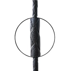 Шнурок кожаный  65 см. Ф 2,0 мм (плетеный черный)